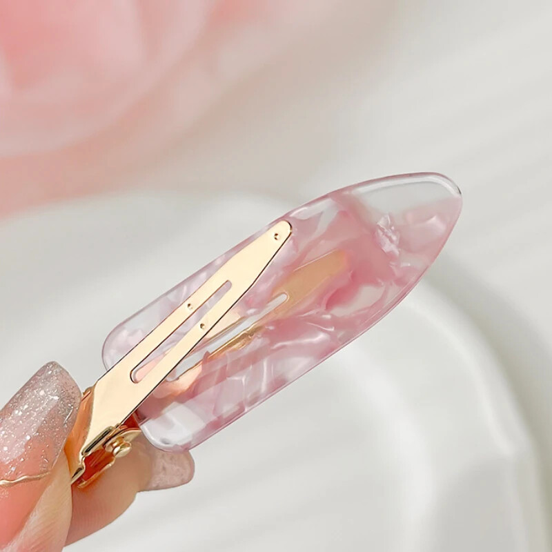 2/4 buc. Agrafă de păr simplu, roz Sakura, fără sudură, foaie de acetat pentru femei, fără breton, agrafă pentru picior de rață, agrafă, instrument de coafat păr