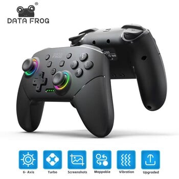 2024 Data Frog Wireless Bluetooth Switch Game Controller Rgb Light Flowing Light Shell Подходяща Nintendo Switch Switch Lite