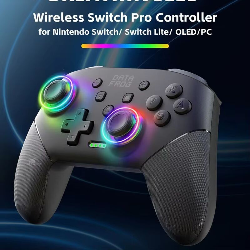 2024 Data Frog Wireless Bluetooth Switch játékvezérlő Rgb Light Flowing Light Shell Megfelelő Nintendo Switch Switch Lite