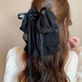 Nová mašľa s plávajúcou stuhou, klip na dievčatá, elegantný cop, vrkoč, pazúr, klip, retro luxusné dámske vlasové doplnky