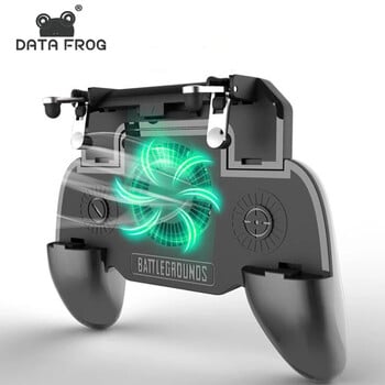 DATA FROG Gaming Grip с преносимо зарядно устройство Охлаждащ вентилатор за PUBG Mobile Controller L1R1 Джойстик за задействане на мобилни игри за телефон