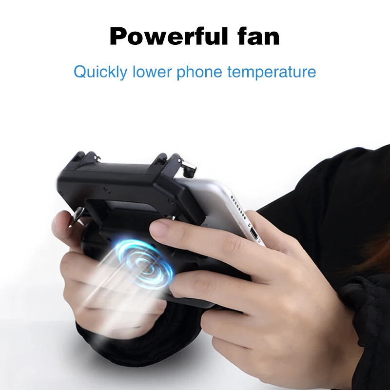 DATA FROG Gaming Grip s prijenosnim punjačem Ventilator za hlađenje za PUBG Mobile Controller L1R1 Mobile Game Trigger Joystick za telefon