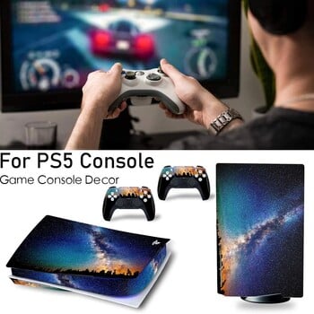 Пълен комплект стикер 2 в 1 за PS5 Disk Console Skin Decal Cover Защитно фолио, съвместимо с за Playstation5 Decoration