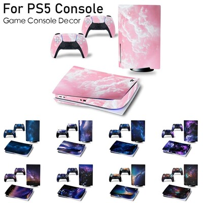 2 viename pilnas lipdukas, skirtas PS5 disko konsolės odos lipduko dangtelio apsauginė plėvelė, suderinama su Playstation5 dekoravimui