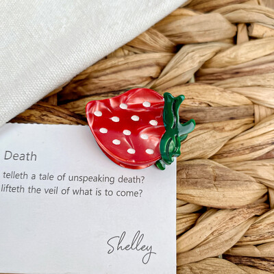 Izsmalcināti mini etiķskābe, jauki augļi, lūstoši mati, sprādzieni matu aksesuāri