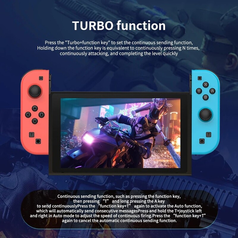 „Joy Pad Joycons“ valdiklis, skirtas „Nintendo Switch“ vairasvirtės žaidimų pultui, belaidžiam žaidimų konsolės „Joypad Turbo Wake Up“ funkcijai