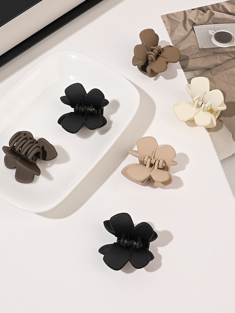 Male kopče s kandžama u obliku leptira od 6 komada za žene, djevojčice, neklizajuće kopče za tanku gustu kosu (bež, kaki, smeđa, crna)