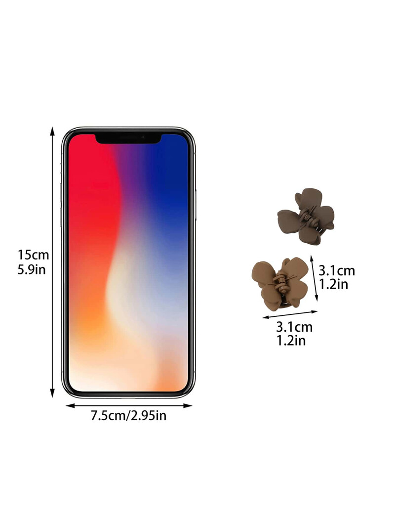 Male kopče s kandžama u obliku leptira od 6 komada za žene, djevojčice, neklizajuće kopče za tanku gustu kosu (bež, kaki, smeđa, crna)