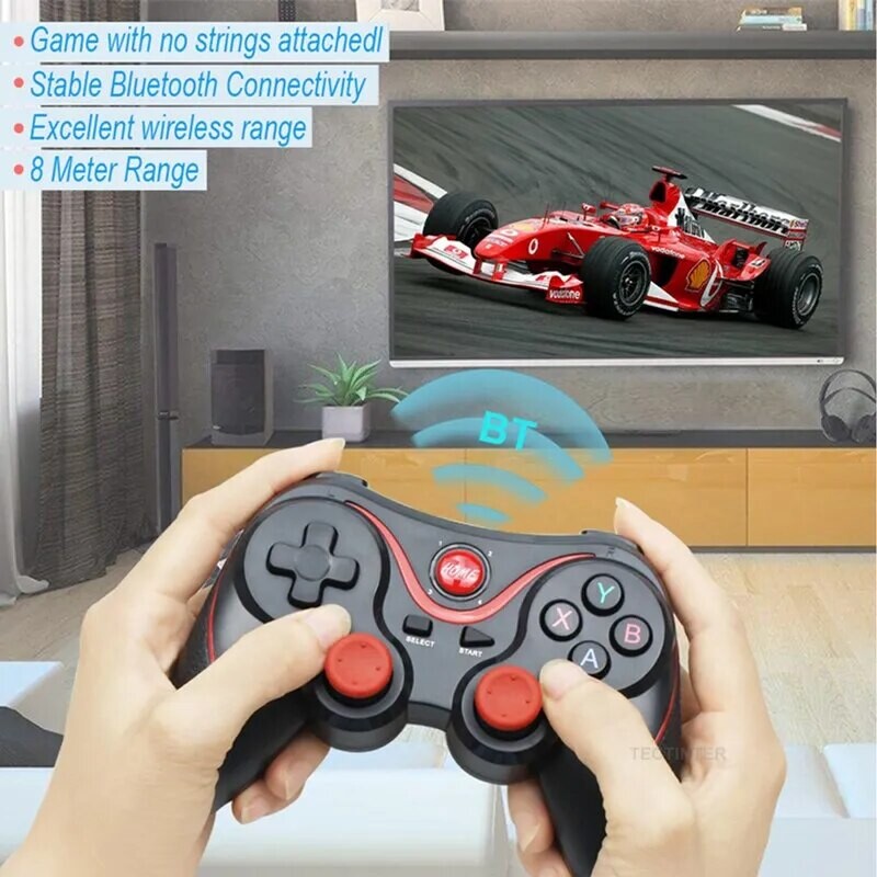 Terios T3 X3 vezeték nélküli joystick játékpad PC-játékvezérlő támogatás Bluetooth BT3.0 joystick mobiltelefonhoz, táblagép TV-doboztartóhoz