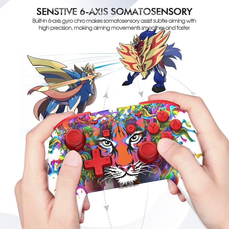 Ελεγκτής παιχνιδιών για υπολογιστή Nintendo Switch PRO Stock Ελεγκτής ασύρματου διακόπτη δόνησης Χειριστήρια παιχνιδιών USB Μεγάλη διάρκεια ζωής μπαταρίας Πολύχρωμα