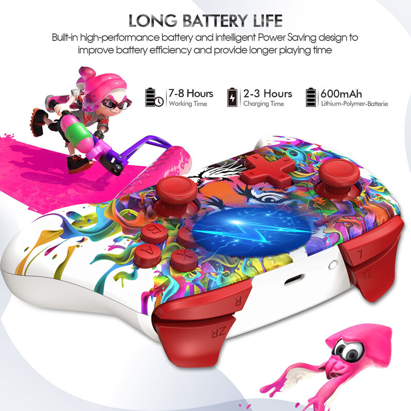 Ελεγκτής παιχνιδιών για υπολογιστή Nintendo Switch PRO Stock Ελεγκτής ασύρματου διακόπτη δόνησης Χειριστήρια παιχνιδιών USB Μεγάλη διάρκεια ζωής μπαταρίας Πολύχρωμα