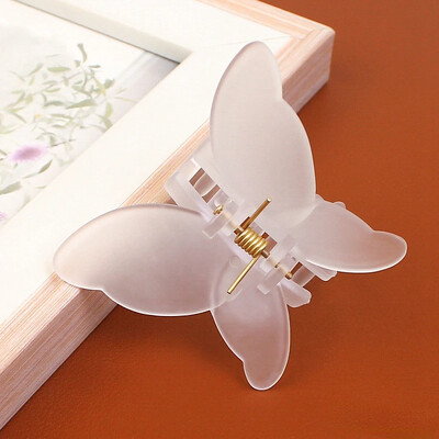 Divatos koreai színes matt átlátszó pillangós hajcsattok női kis hajkarmok elegáns cápakapcsok fejfedők hajkiegészítők