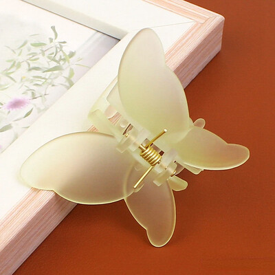 Divatos koreai színes matt átlátszó pillangós hajcsattok női kis hajkarmok elegáns cápakapcsok fejfedők hajkiegészítők