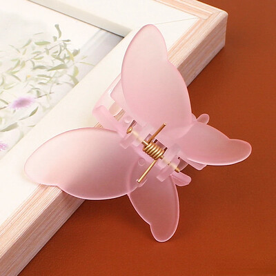 Divatos koreai színes matt átlátszó pillangós hajcsattok női kis hajkarmok elegáns cápakapcsok fejfedők hajkiegészítők