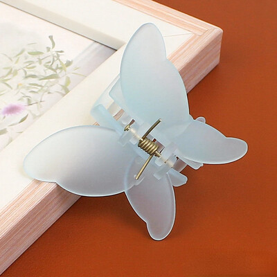 Divatos koreai színes matt átlátszó pillangós hajcsattok női kis hajkarmok elegáns cápakapcsok fejfedők hajkiegészítők