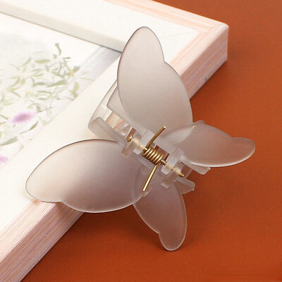 Divatos koreai színes matt átlátszó pillangós hajcsattok női kis hajkarmok elegáns cápakapcsok fejfedők hajkiegészítők