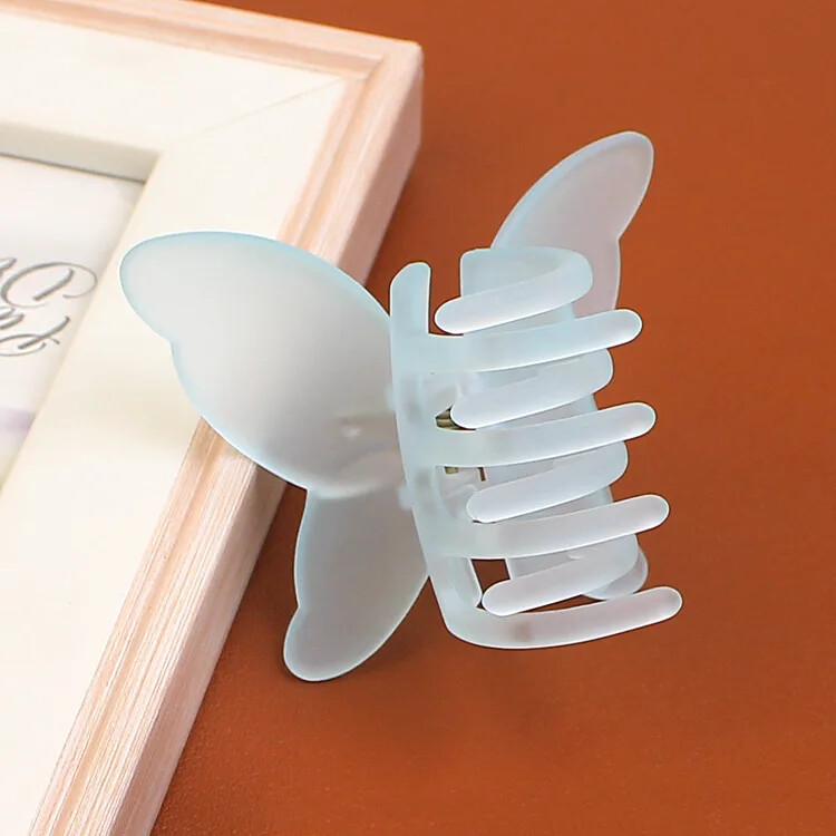 Divatos koreai színes matt átlátszó pillangós hajcsattok női kis hajkarmok elegáns cápakapcsok fejfedők hajkiegészítők