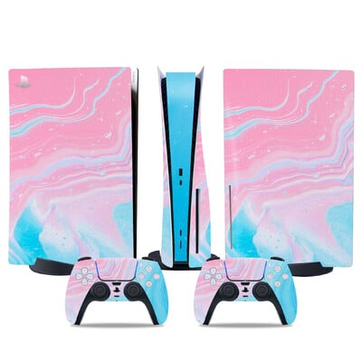 Αυτοκόλλητο δέρματος για PS5 Προστατευτικό αυτοκόλλητο αυτοκόλλητου δίσκου για PS5 Περιτύλιγμα κάλυμμα με αυτοκόλλητα δίσκου βινυλίου για αξεσουάρ παιχνιδιών ελεγκτή PS5