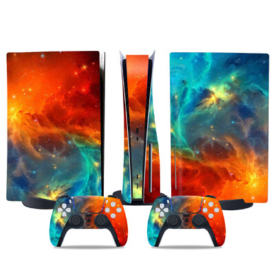 Αυτοκόλλητο δέρματος για PS5 Προστατευτικό αυτοκόλλητο αυτοκόλλητου δίσκου για PS5 Περιτύλιγμα κάλυμμα με αυτοκόλλητα δίσκου βινυλίου για αξεσουάρ παιχνιδιών ελεγκτή PS5