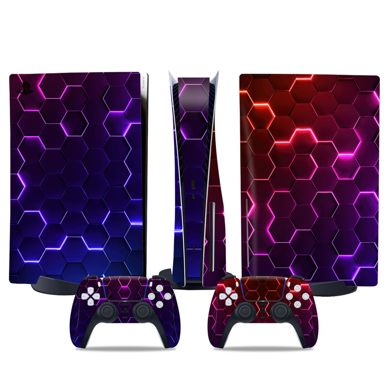 Αυτοκόλλητο δέρματος για PS5 Προστατευτικό αυτοκόλλητο αυτοκόλλητου δίσκου για PS5 Περιτύλιγμα κάλυμμα με αυτοκόλλητα δίσκου βινυλίου για αξεσουάρ παιχνιδιών ελεγκτή PS5