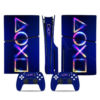 Стикер за етикети за PS5 Slim Disc Skin Wrap за PS5 Slim Disc Пълен защитен капак Console Skin за PS5 Slim