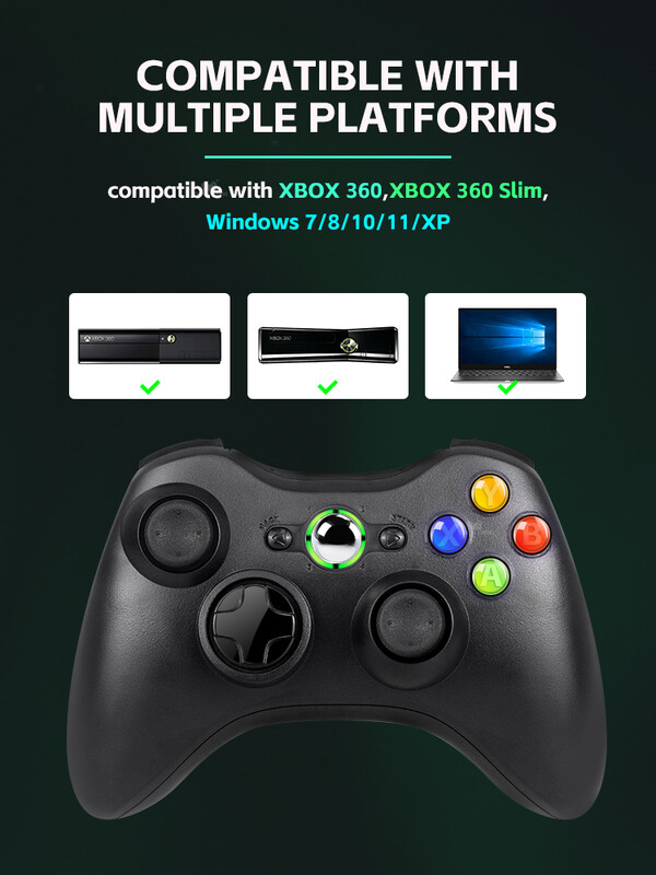 2,4 g bezvadu spēļu pults spēļu kontrolieris Xbox 360/PS3/pc videospēļu konsolēm 3D Rocker kursorsviras spēļu roktura piederumi