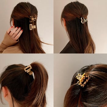 Fashion Hair Claws for Women Acetate Hair Clip Πολύχρωμο καρό Small Claw Clip Girl Barrettes Hair Barrettes Hair Accessories 2022 New