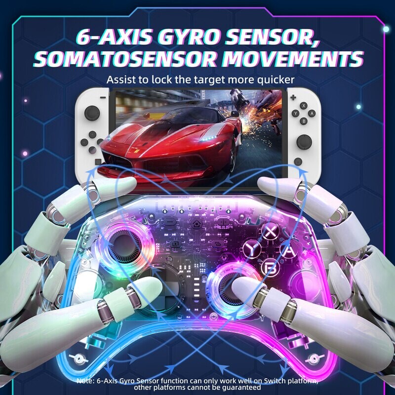 Controlere DATA FROG RGB Light Switch Pro pentru Switch/Switch Lite Wireless Game Controller pentru Nintendo Switch OLED Gamepad