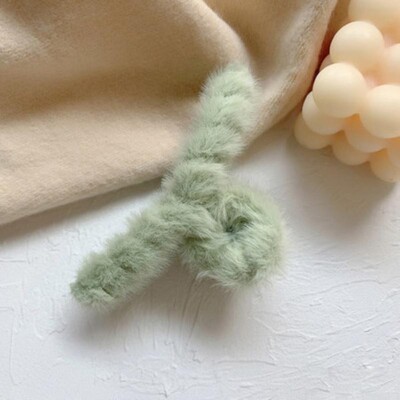 Téli plüss hajkörmös elegáns akril hajtűk műszőrme hajcsipesz Barrette rák fejfedő női lányoknak hajkiegészítők