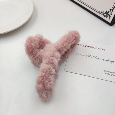 Téli plüss hajkörmös elegáns akril hajtűk műszőrme hajcsipesz Barrette rák fejfedő női lányoknak hajkiegészítők