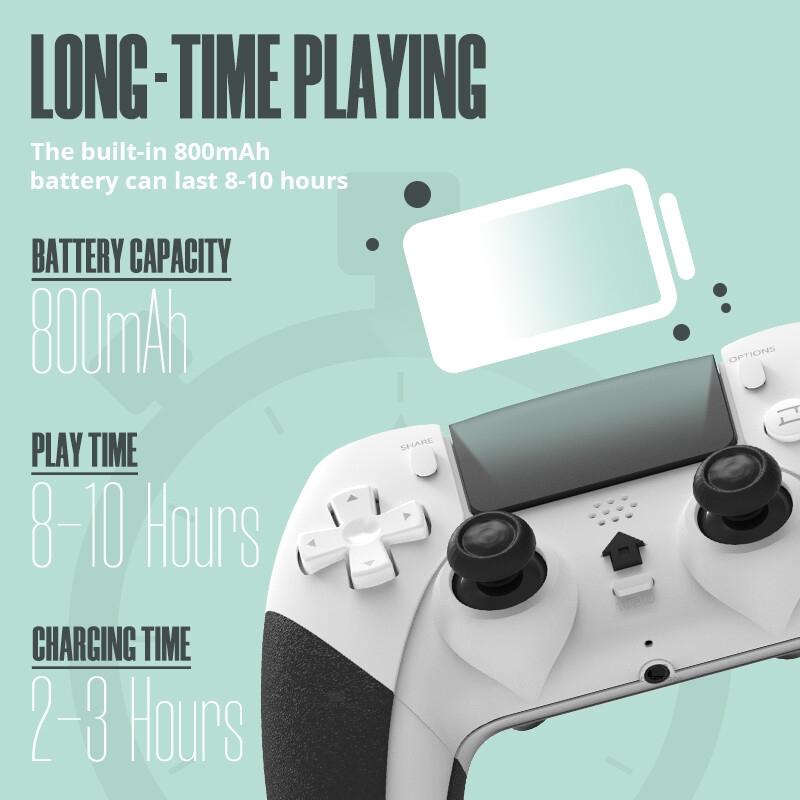 DATA FROG Controler wireless compatibil Bluetooth pentru gamepad PS4 pentru PC Joystick pentru PS4/PS4 Pro/PS4 Slim Game Console 2023