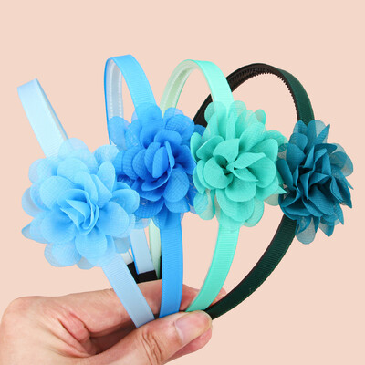 4/5 vnt Šifono gėlių galvos juostos Plastikiniai dantys Plaukų juostelės Mergaitėms Gėlėtos galvos juostos Vaikams Vaikų Plaukų Priedai