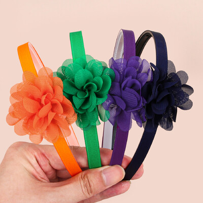 4/5 vnt Šifono gėlių galvos juostos Plastikiniai dantys Plaukų juostelės Mergaitėms Gėlėtos galvos juostos Vaikams Vaikų Plaukų Priedai