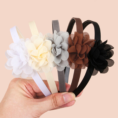4/5 vnt Šifono gėlių galvos juostos Plastikiniai dantys Plaukų juostelės Mergaitėms Gėlėtos galvos juostos Vaikams Vaikų Plaukų Priedai