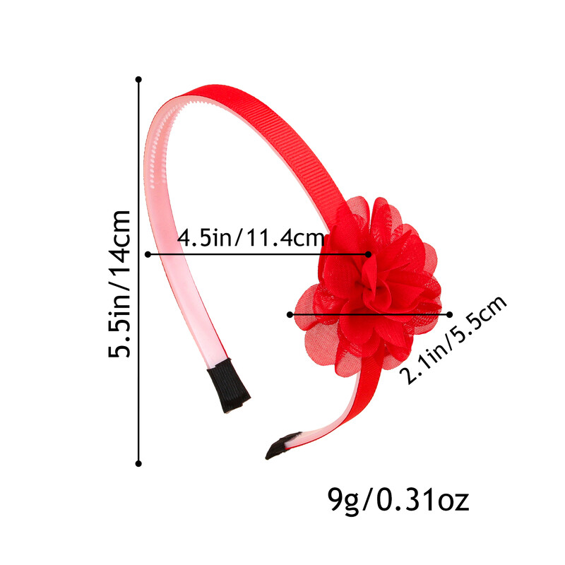4/5 vnt Šifono gėlių galvos juostos Plastikiniai dantys Plaukų juostelės Mergaitėms Gėlėtos galvos juostos Vaikams Vaikų Plaukų Priedai