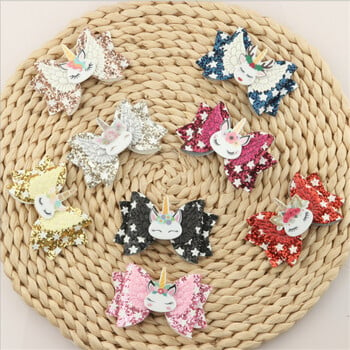 Νέα Hot Sale Onion Pink Star Bow Unicorn Hairpin Unicorn Bow Hairpin Party Αξεσουάρ μαλλιών