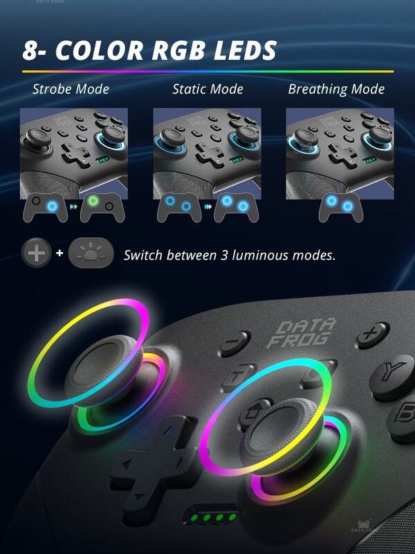 Bezdrôtový ovládač DATA FROG Switch Pro pre Switch/Switch OLED Gamepad pre PC Joystick pre Switch Lite programovateľné ovládače