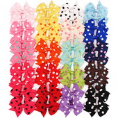 40vnt 2 colių spalvoti kaspinėliai su taškeliais plaukų segtukai mergaitėms rankų darbo Bowknot plaukų segtukai vaikiški plaukų aksesuarai