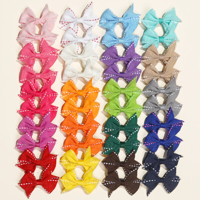 40vnt 2 colių spalvoti kaspinėliai su taškeliais plaukų segtukai mergaitėms rankų darbo Bowknot plaukų segtukai vaikiški plaukų aksesuarai