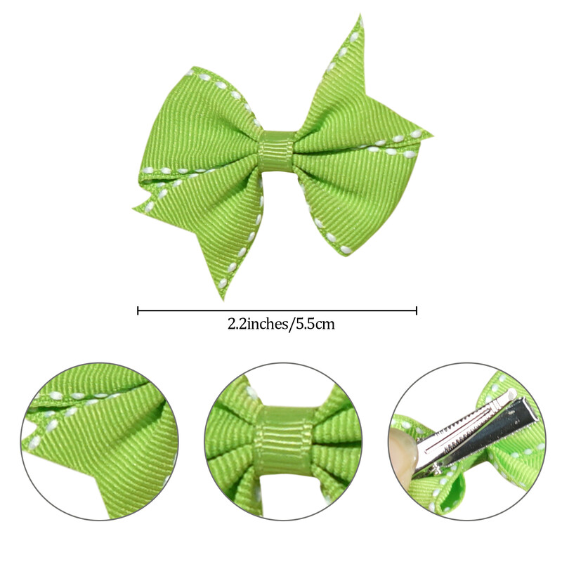 40vnt 2 colių spalvoti kaspinėliai su taškeliais plaukų segtukai mergaitėms rankų darbo Bowknot plaukų segtukai vaikiški plaukų aksesuarai