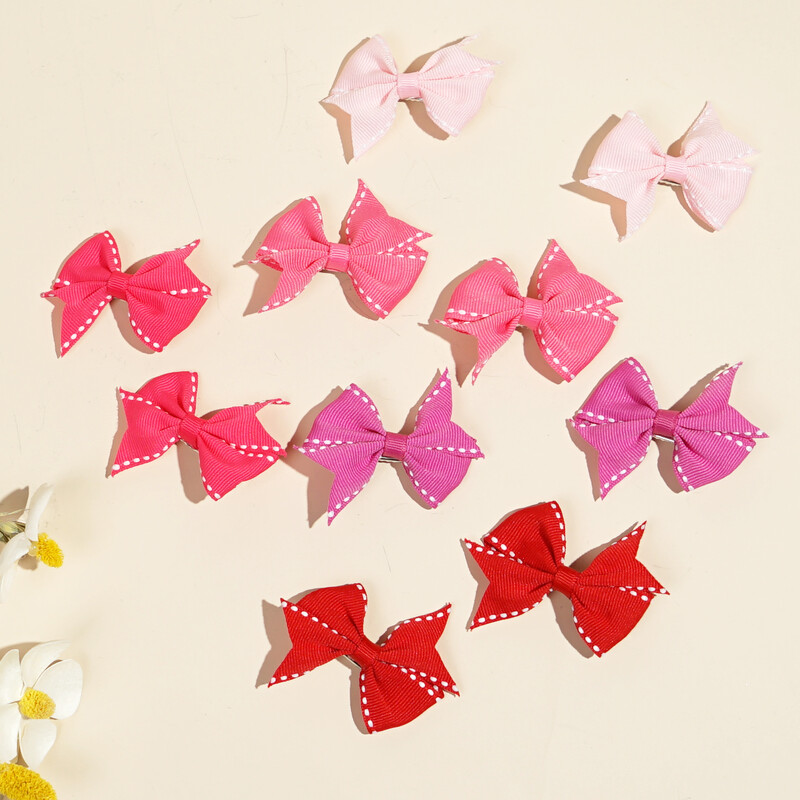 40vnt 2 colių spalvoti kaspinėliai su taškeliais plaukų segtukai mergaitėms rankų darbo Bowknot plaukų segtukai vaikiški plaukų aksesuarai