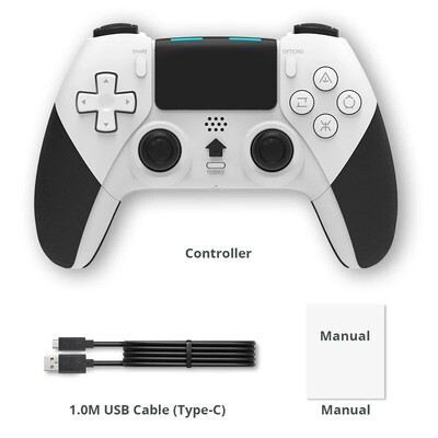 DATA FROG Controler wireless Bluetooth pentru controler PS4 Gamepad pentru PC Joystick pentru consola de jocuri PS4/PS4 Pro/PS4 Slim