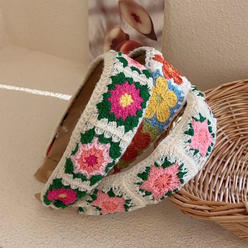 Luxusné vyšívané tkanie farebných kvetinových čeleniek módne vlasové doplnky pre ženy trendy vlasová páska čelenka pre dievčatá