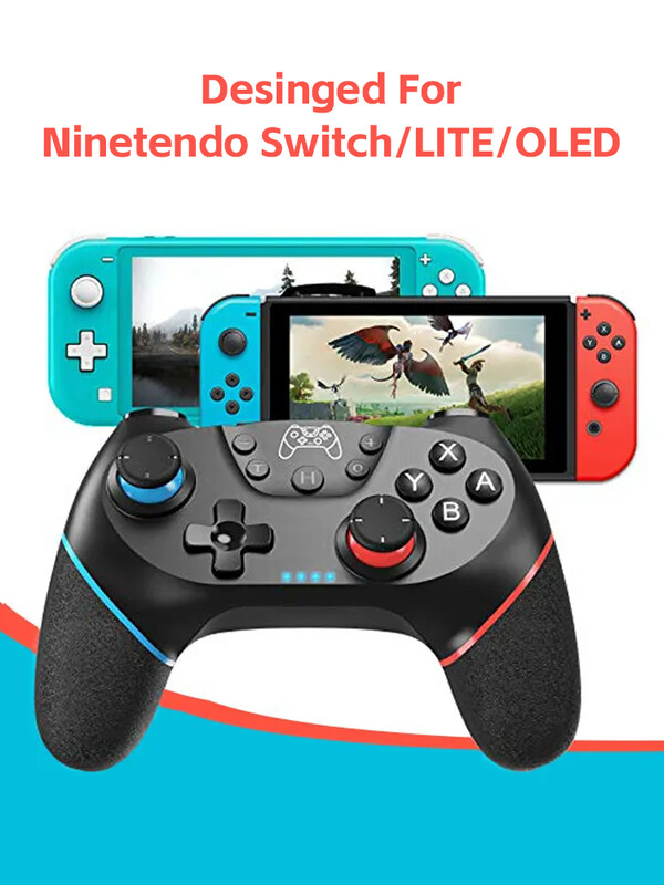Controller wireless Data Frog compatibil-Nintendo Switch reglabil Turbo cu controler de vibrații pe 6 axe pentru consola Ns Lite