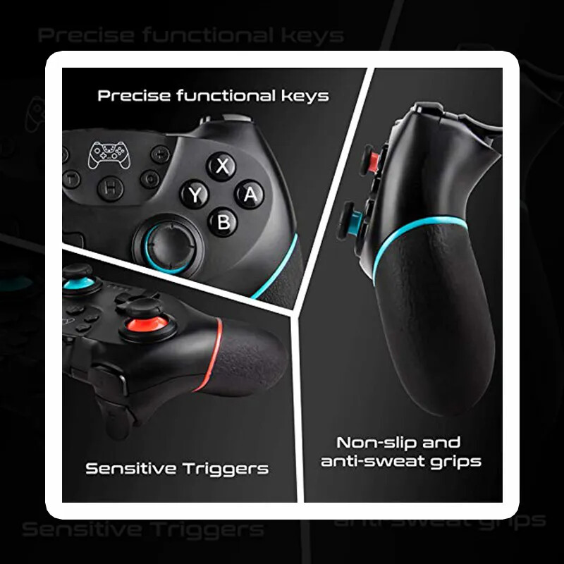 Controller wireless Data Frog compatibil-Nintendo Switch reglabil Turbo cu controler de vibrații pe 6 axe pentru consola Ns Lite