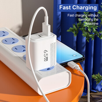 Φορτιστής 65W GaN USB C QC 3.0 Γρήγορη φόρτιση Τύπος C PD Quick Charger 3.0 Προσαρμογέας τοίχου για iPhone Xiaomi Βύσμα Samsung Oneplus POCO