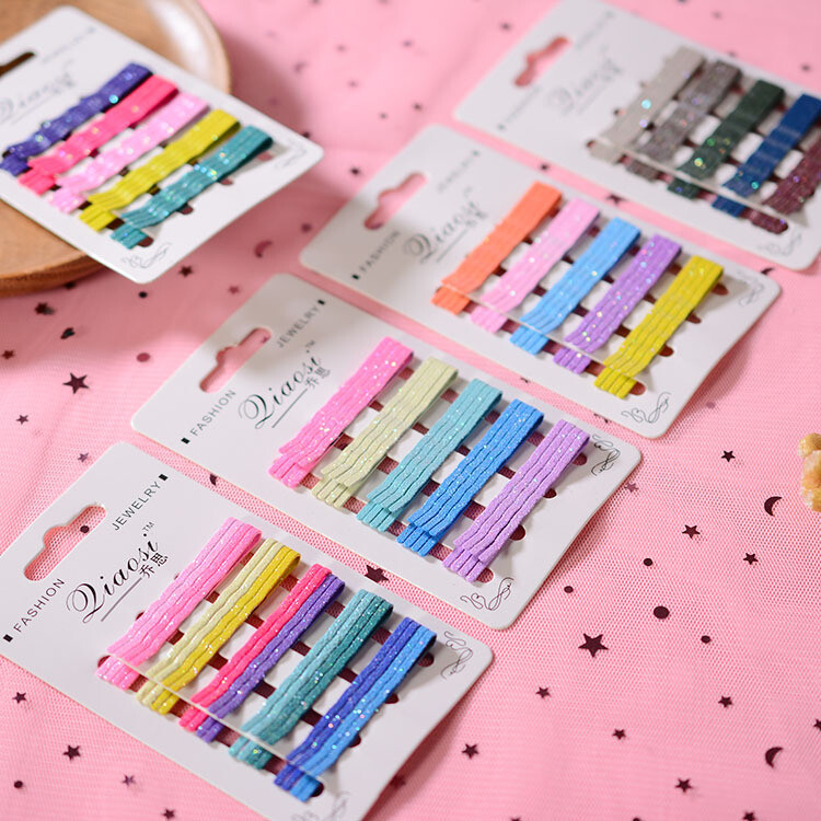 20 db/kártya Hajcsat Gyerekek Csillogó Fém Hajtűk Bobby Pins Styling Hajtű Cukorka Színes Barrettes Lányok Hajformázó Haj kiegészítők