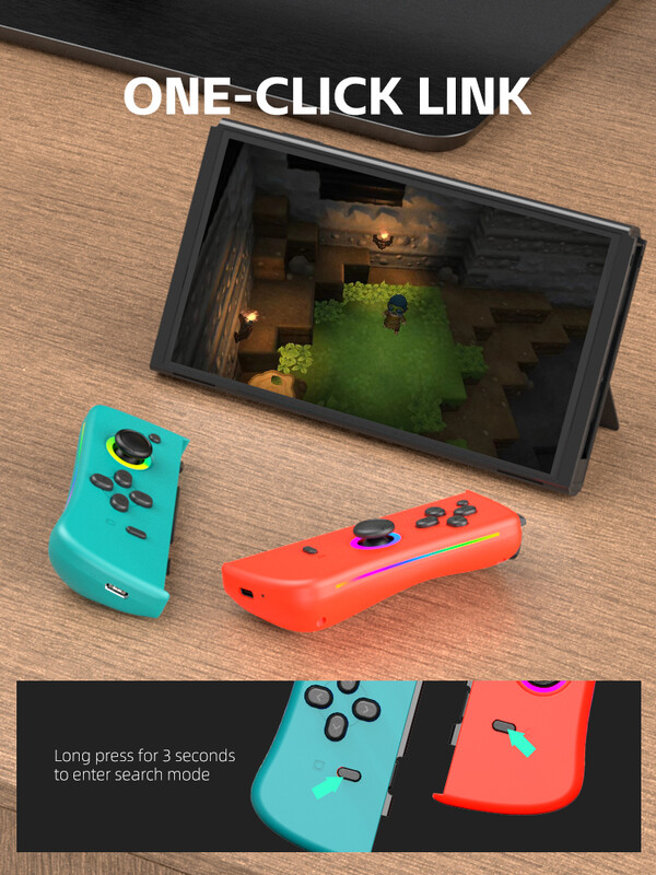 Joypad DATA FROG, ovládač Joy-Con, bočná luminiscencia, ľavý/pravý, kompatibilný s Joy-Con pre Switch, Nintendo, Joy-Con s funkciou prebudenia