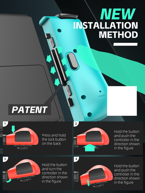 Joypad DATA FROG, ovládač Joy-Con, bočná luminiscencia, ľavý/pravý, kompatibilný s Joy-Con pre Switch, Nintendo, Joy-Con s funkciou prebudenia