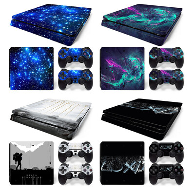Αυτοκόλλητο Skin Cover κονσόλας για PS4 Slim Protective Vinyl Decal for PS4 Slim Console Controller Αξεσουάρ βιντεοπαιχνιδιών
